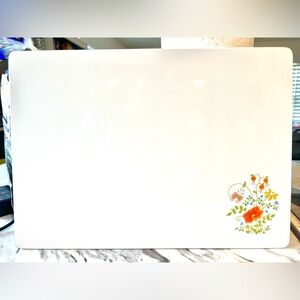 Corningware White Cutting Board with Wild Flower Pattern